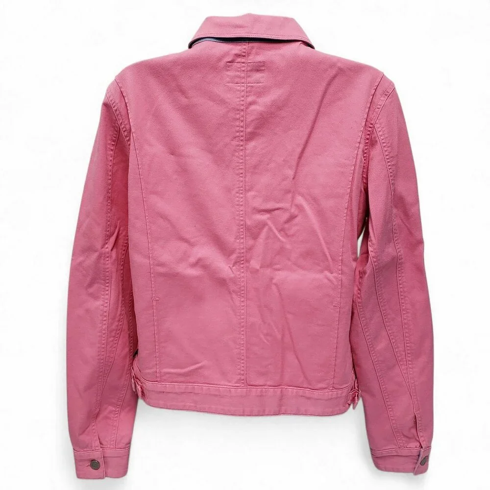 Ralph Lauren Polo Jeans Womens Pink Denim Button Jacket Size Large - Picture 2 of 11